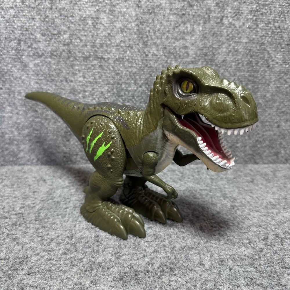 ZURU Robo Alive T-Rex Green Dinosaur Robotic Walking Roaring Working 12" x 7"
